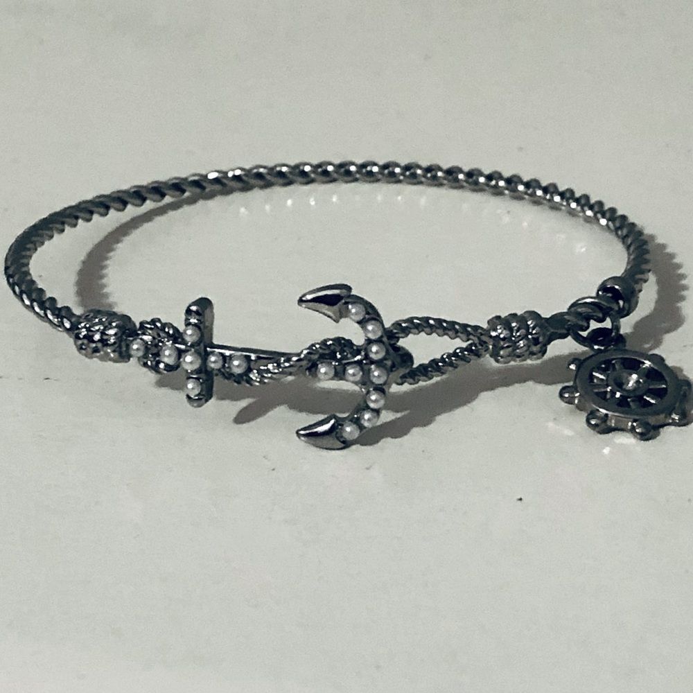 Silver Anchor Nautical Coastal Bracelet